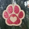 Dog Paw Red Christmas Tree Ornaments