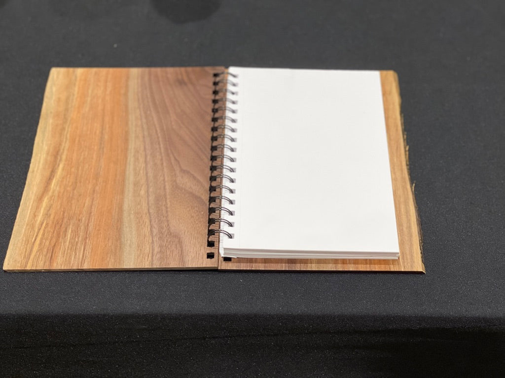 Engraved Hardwood Wedding Guest Book Notebooks