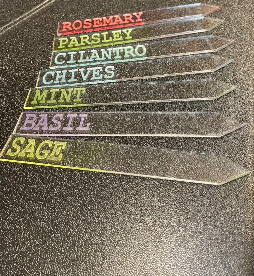 BCWV Designs Acrylic Herb Garden Stakes, Set of Nine