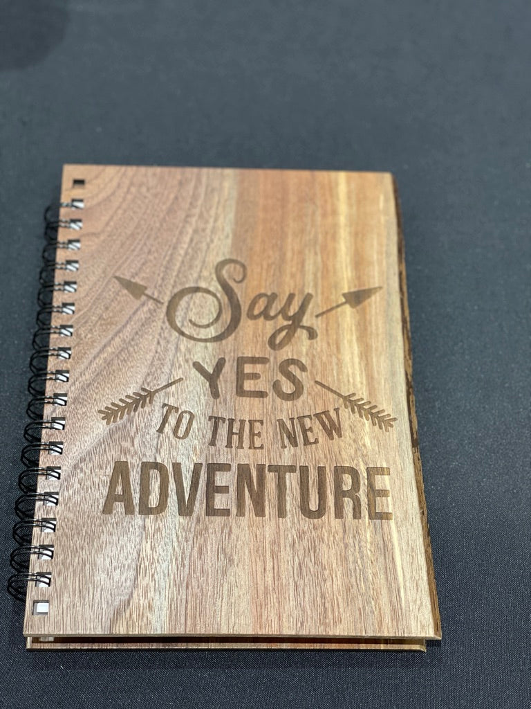 Engraved Hardwood Wedding Guest Book Notebooks