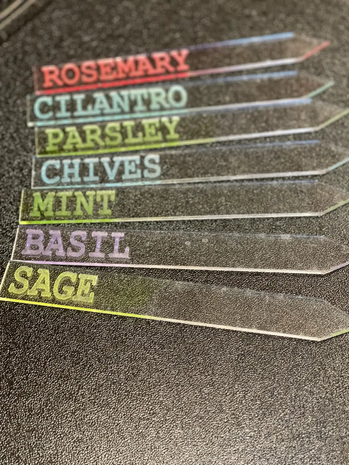 BCWV Designs Acrylic Herb Garden Stakes, Set of Nine