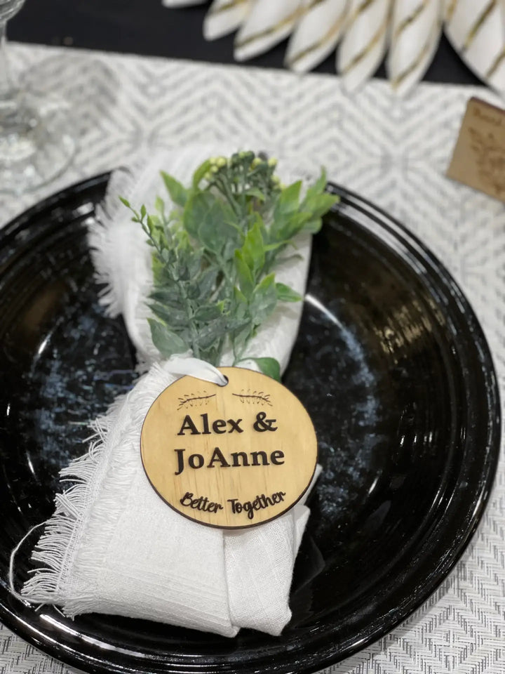 Custom Wooden Name Place cards for Wedding Guests