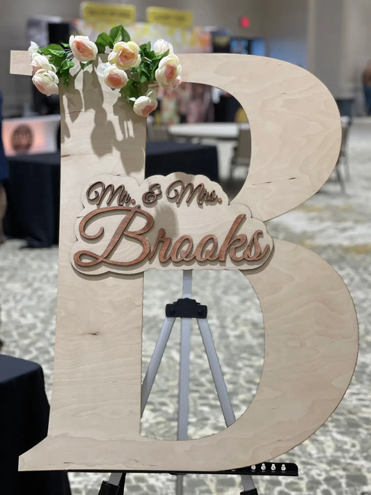 Wooden Letter-Shaped Guest Book