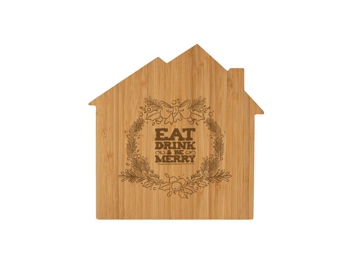 HOUSE SHAPED BAMBOO CUTTING BOARDS 10" x 10"