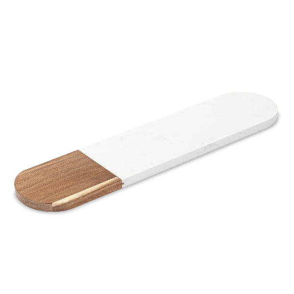 White Marble And Acacia Wood Serving Board