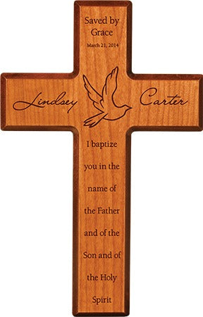 Custom Hard Wood Straight Edge 11" x 7" Cross