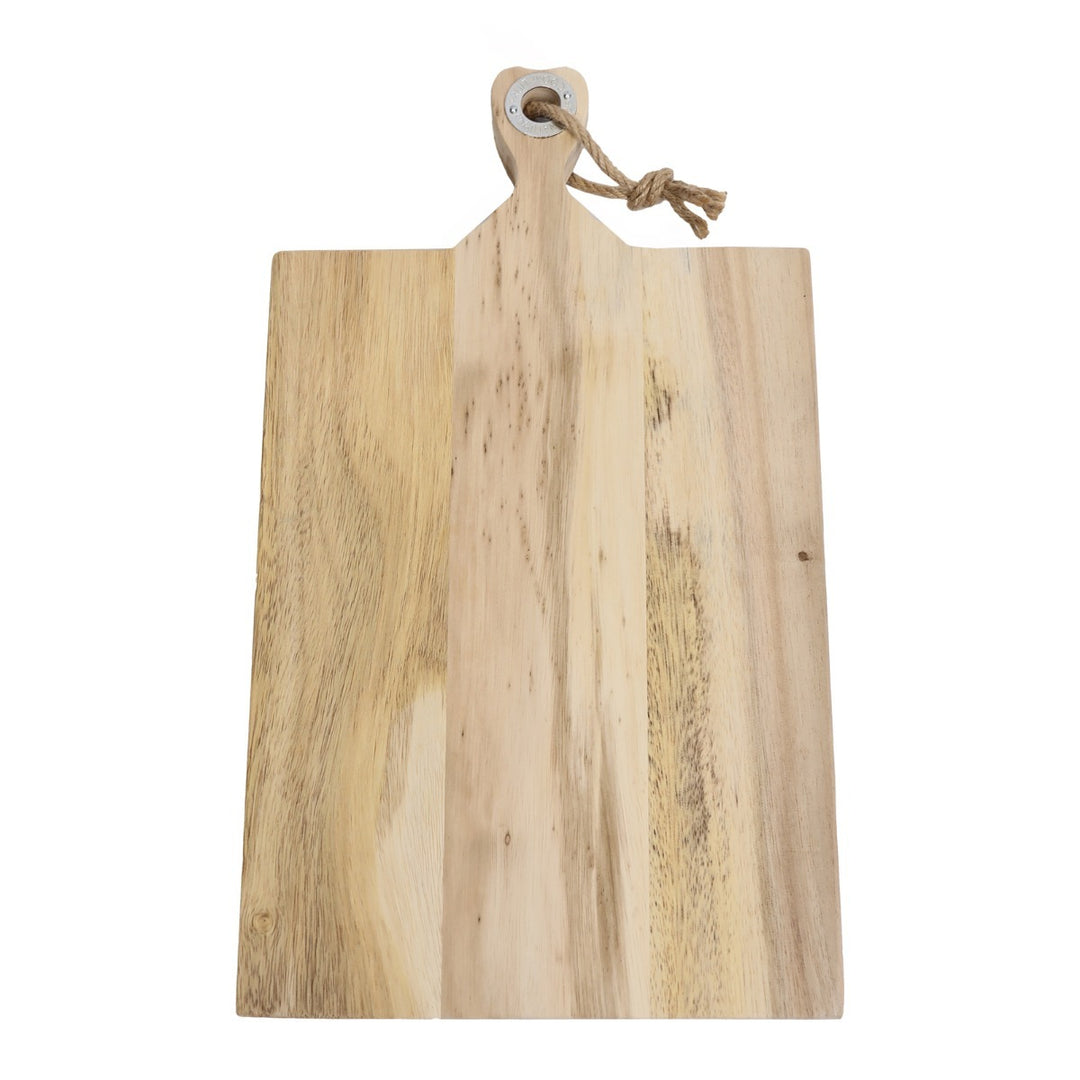 Solid Acacia Cutting Board With Handle And Rope Hanger