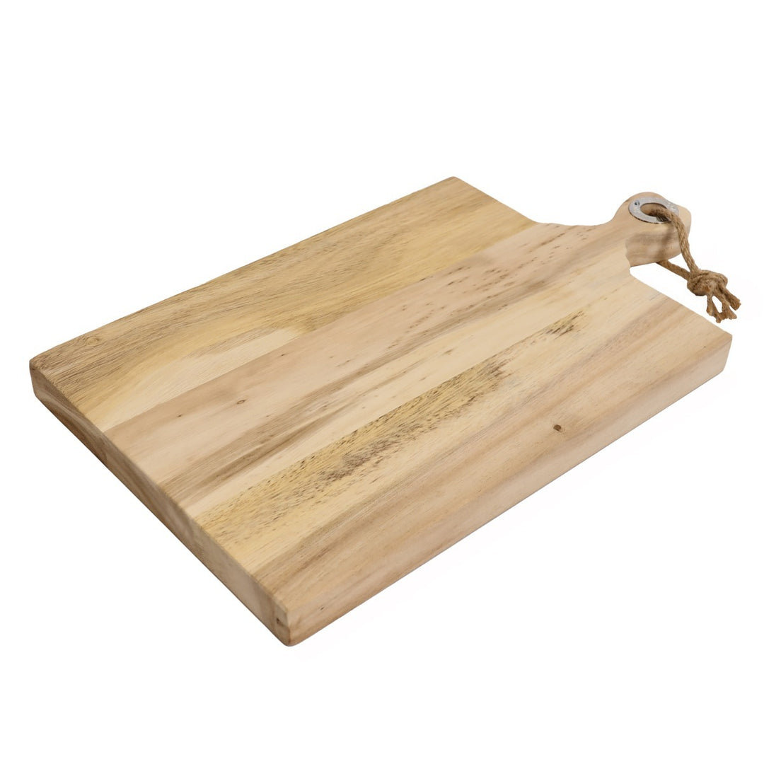 Solid Acacia Cutting Board With Handle And Rope Hanger