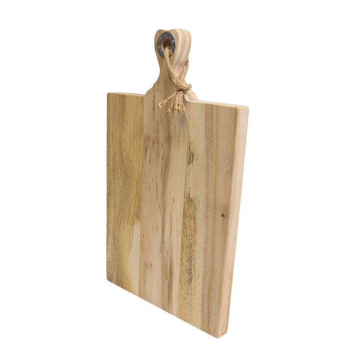 Solid Acacia Cutting Board With Handle And Rope Hanger