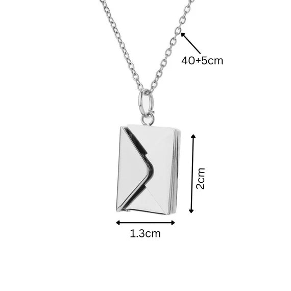 Custom Engraved Envelope Necklace Charm