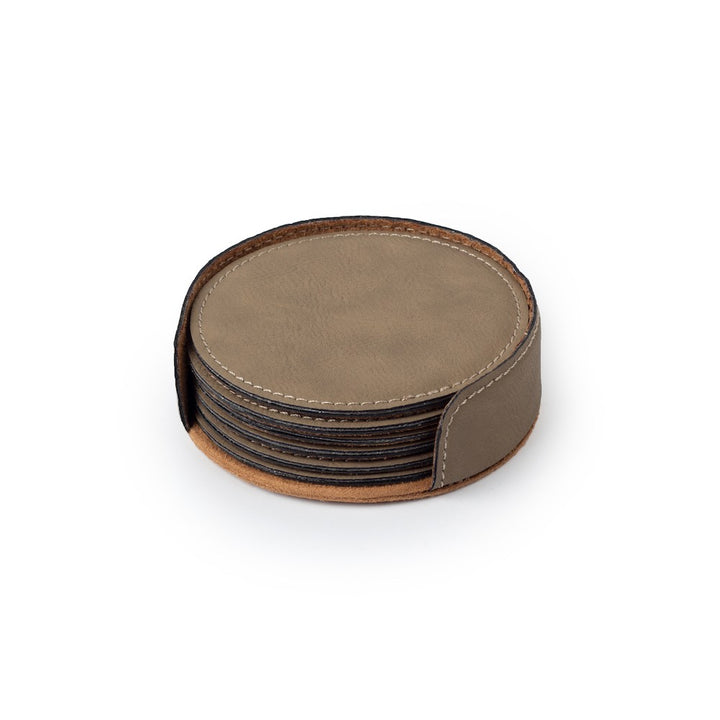 Leatherette Round Shaped Coaster