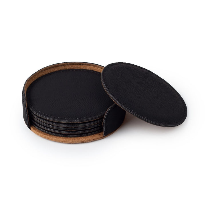 Leatherette Round Shaped Coaster