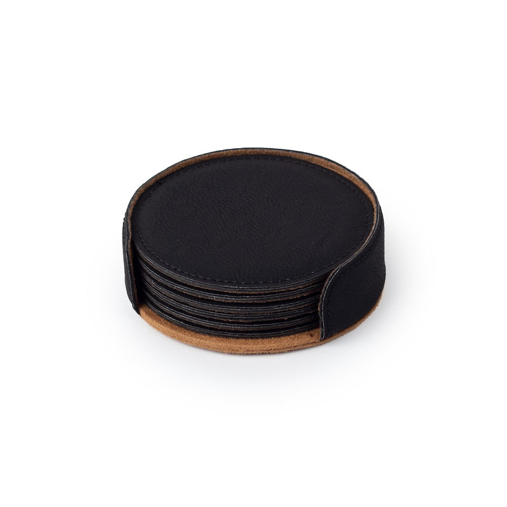 Leatherette Round Shaped Coaster