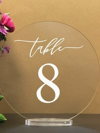 Custom Acrylic Wedding Table Number Sign