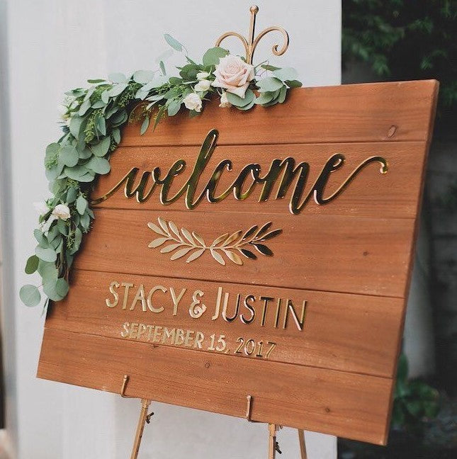 Custom Wood & Acrylic Wedding Welcome Sign